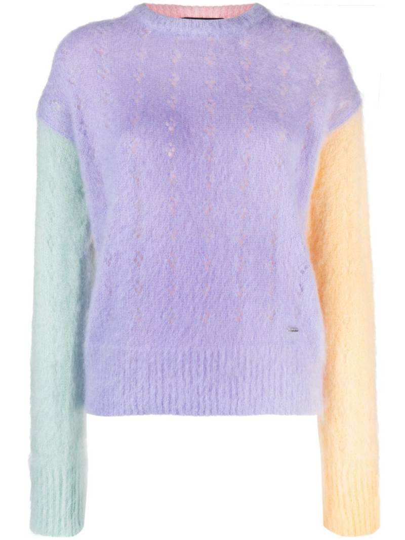 DSQUARED2 colour-block cable-knit jumper - Purple von DSQUARED2