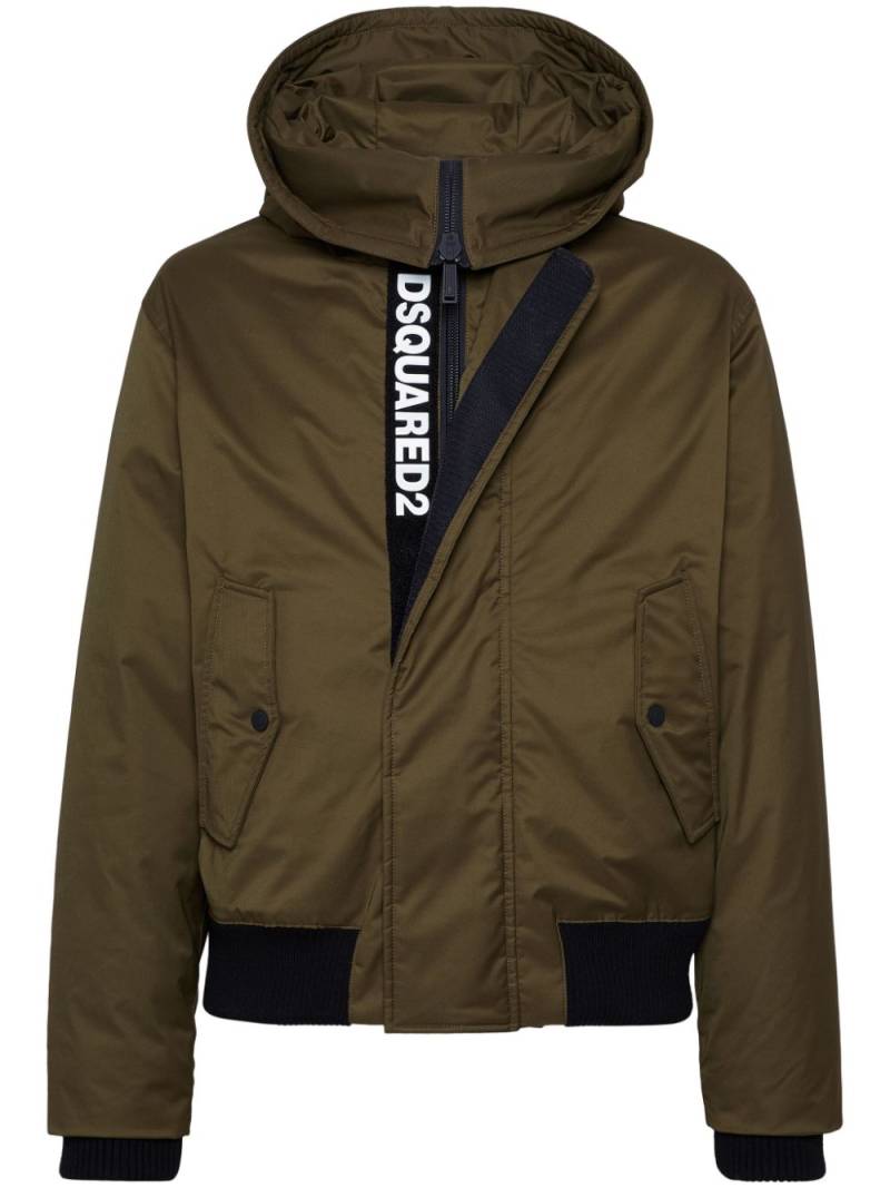 DSQUARED2 concealed logo-print padded jacket - Brown von DSQUARED2