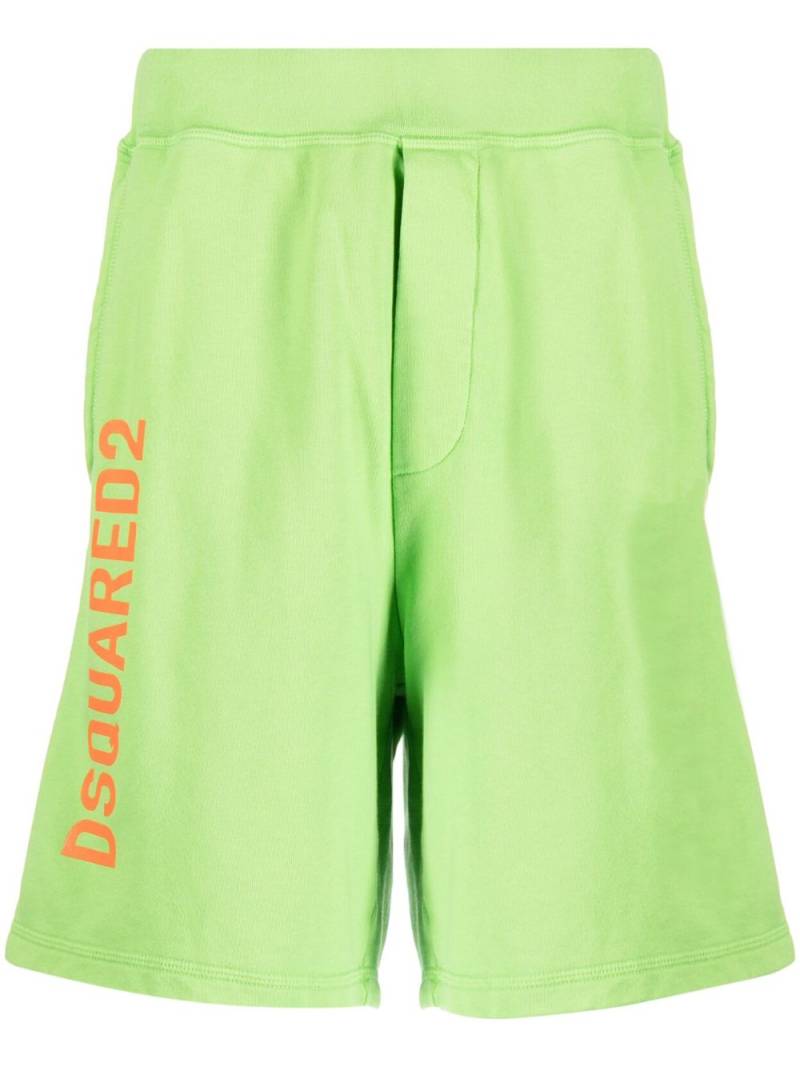 DSQUARED2 cotton logo print shorts - Green von DSQUARED2