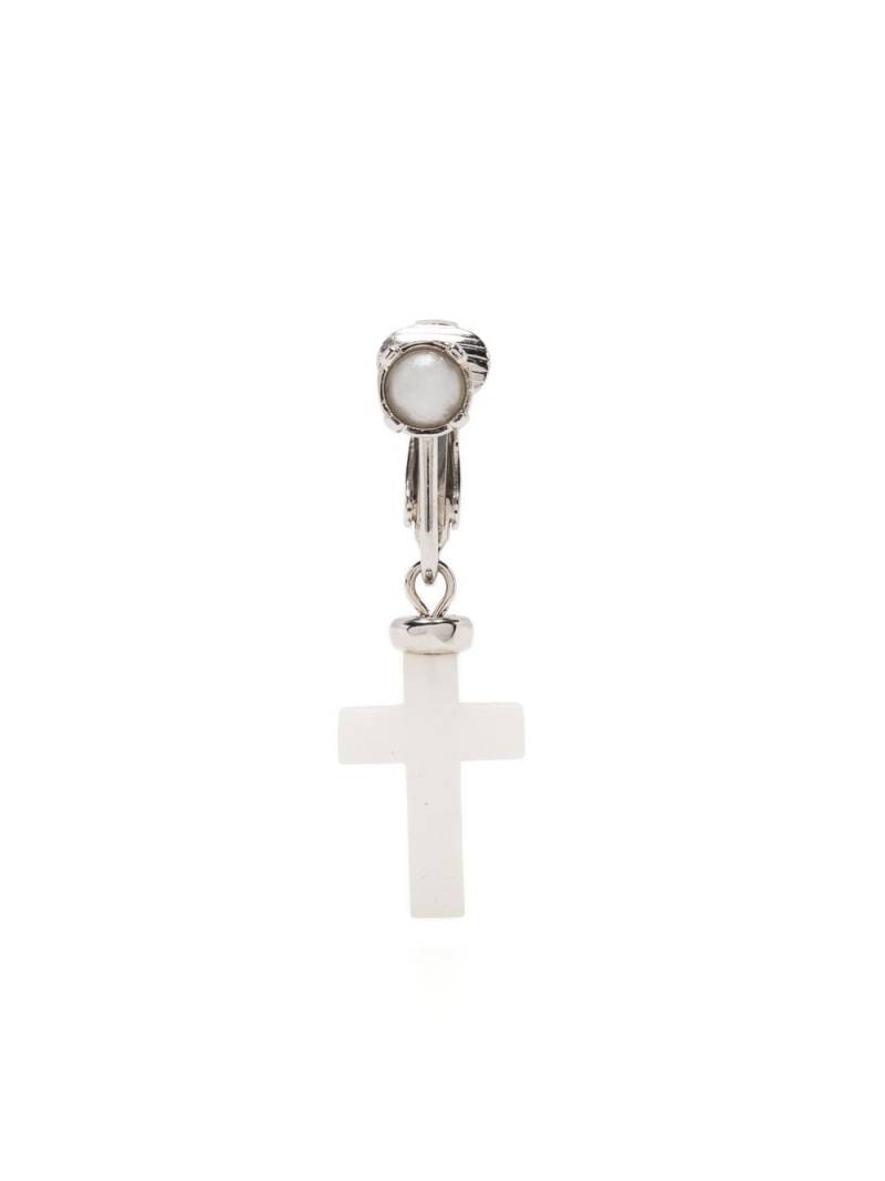 DSQUARED2 cross pendant crystal-embellished earring - White von DSQUARED2