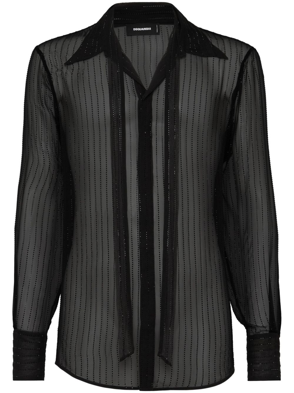 DSQUARED2 crystal-embellished sheer shirt - Black von DSQUARED2