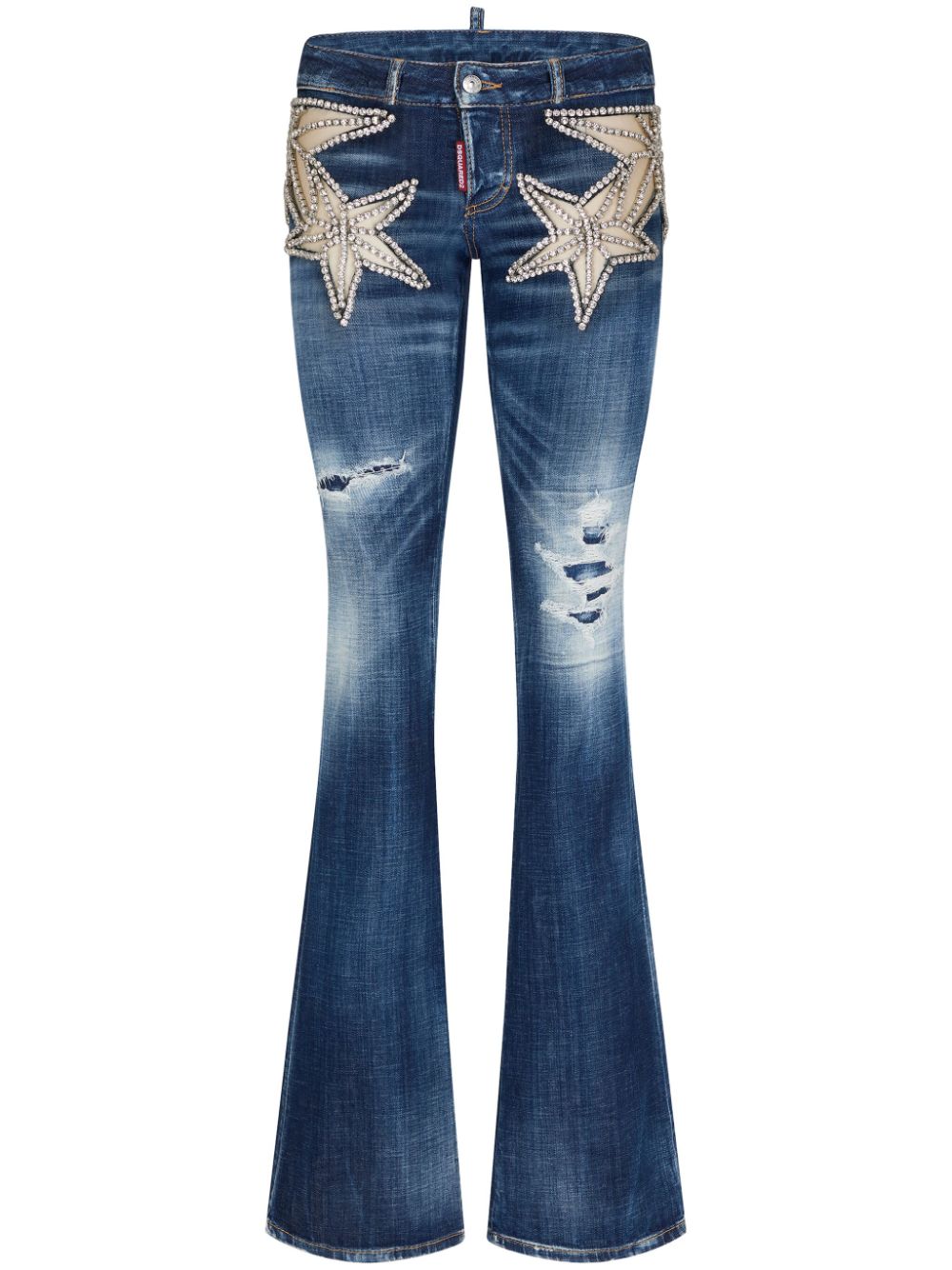 DSQUARED2 crystal-embellished star-appliqué jeans - Blue von DSQUARED2