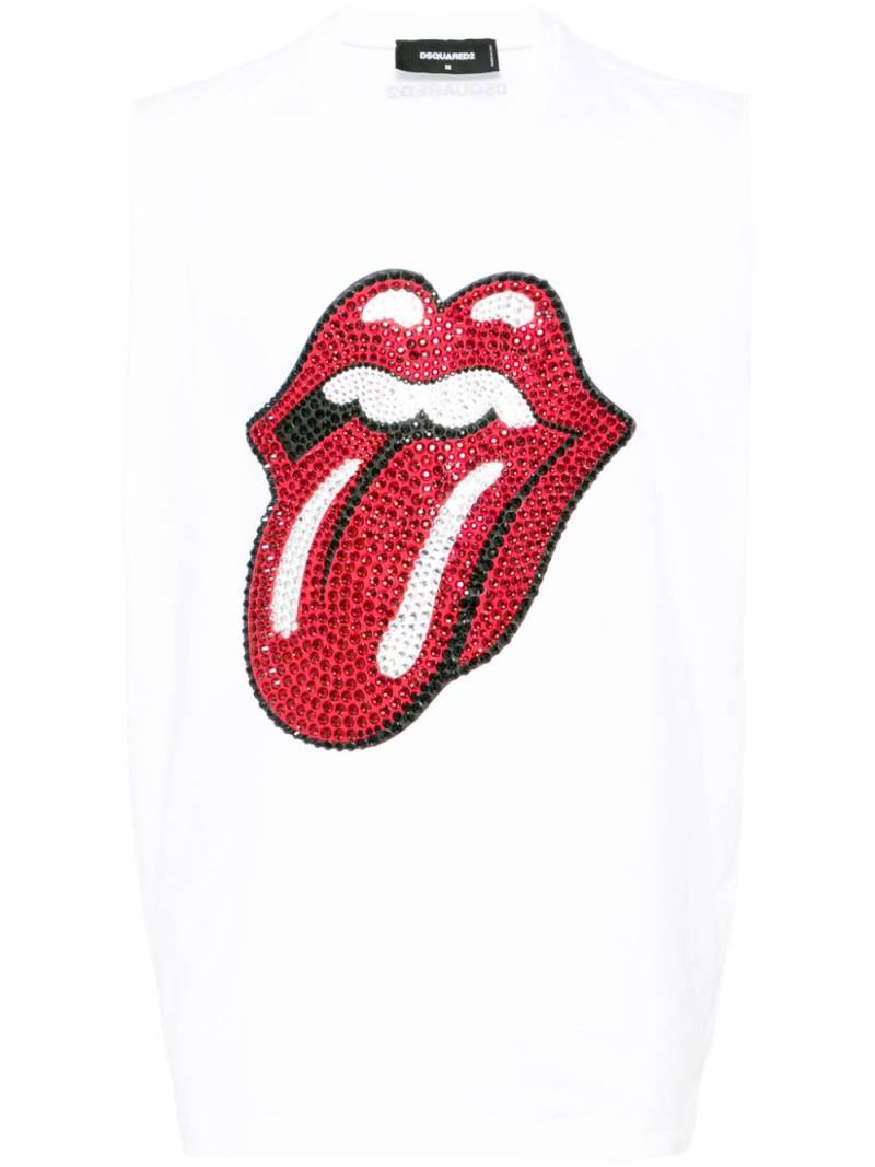 DSQUARED2 crystal embellishment vest - White von DSQUARED2