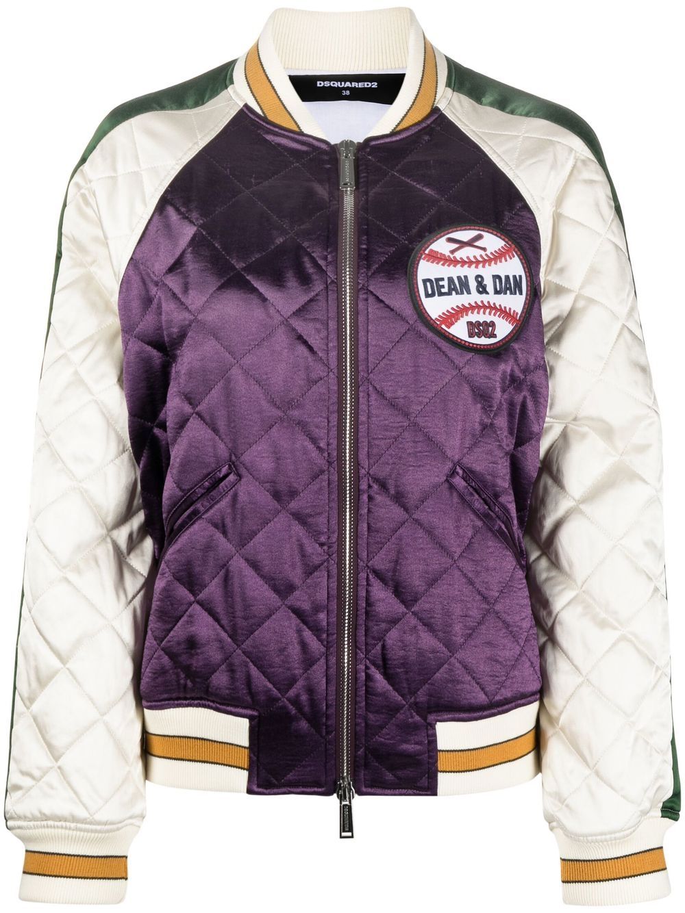 DSQUARED2 diamond-quilted bomber jacket - Purple von DSQUARED2