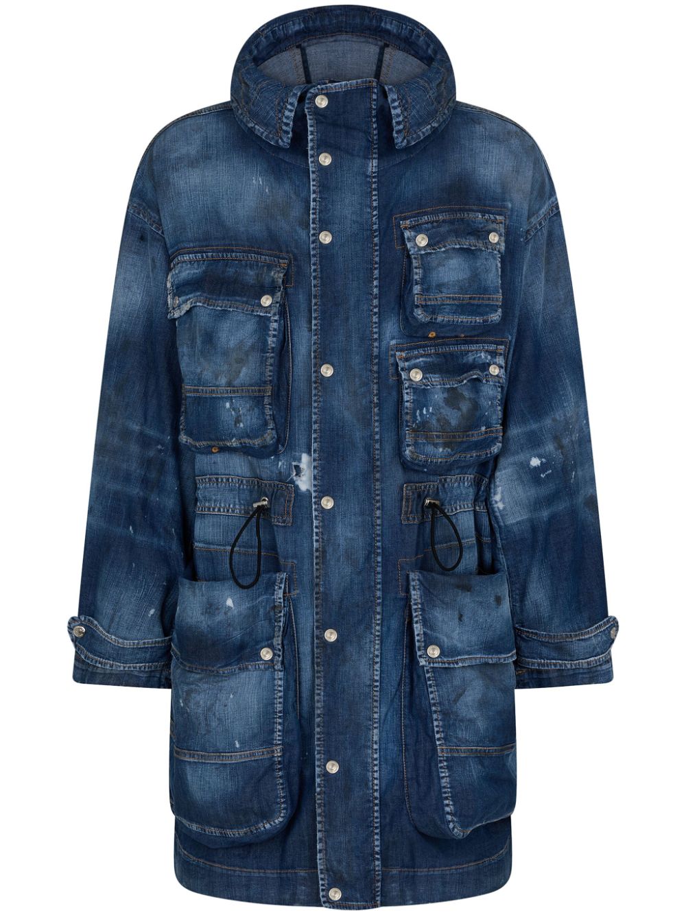 DSQUARED2 distressed denim trench coat - Blue von DSQUARED2