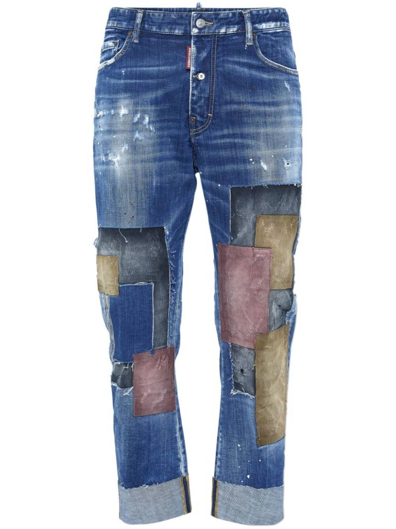 DSQUARED2 distressed-effect patchwork jeans - Blue von DSQUARED2