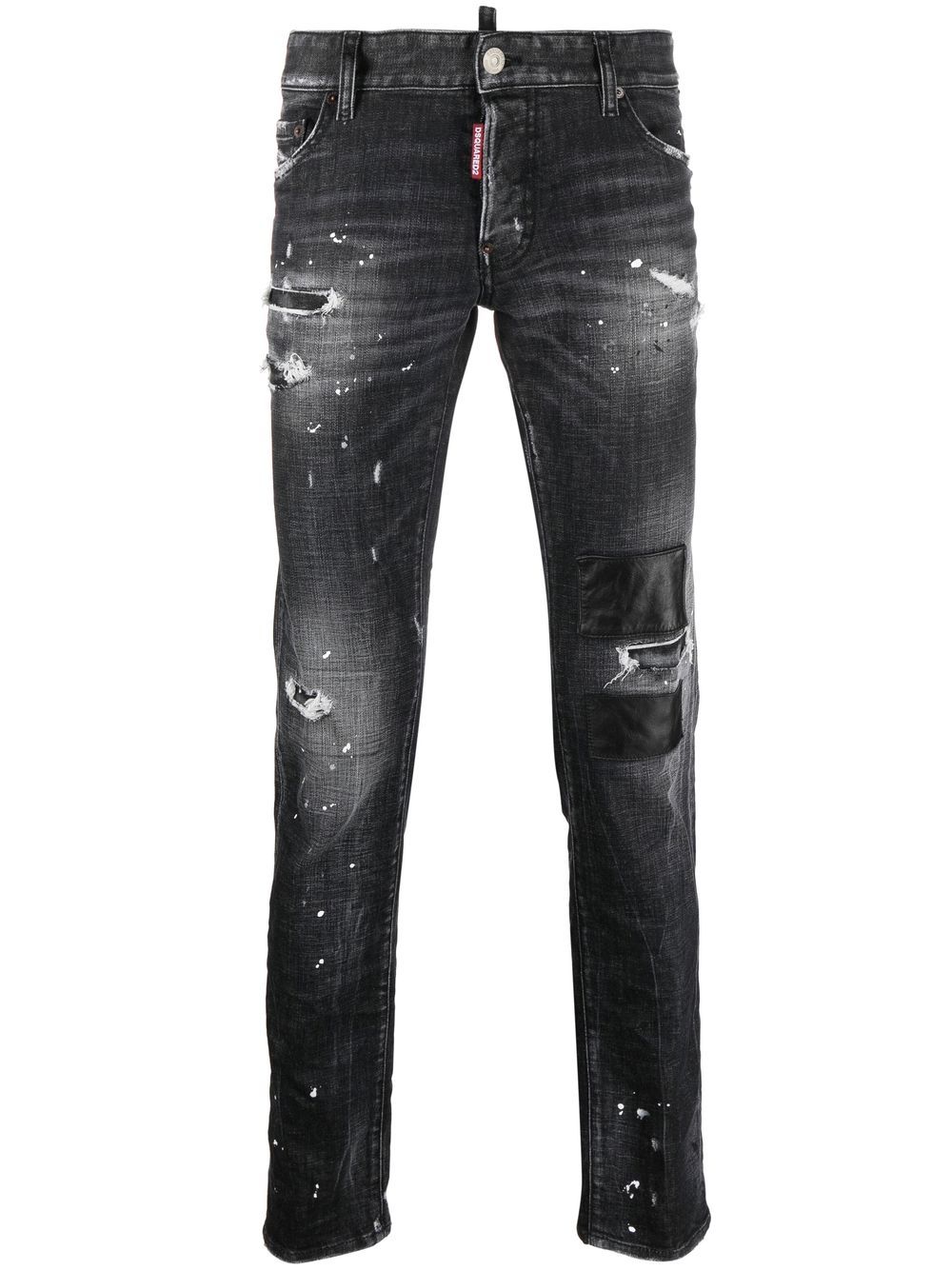 DSQUARED2 distressed-effect straight-leg jeans - Black von DSQUARED2