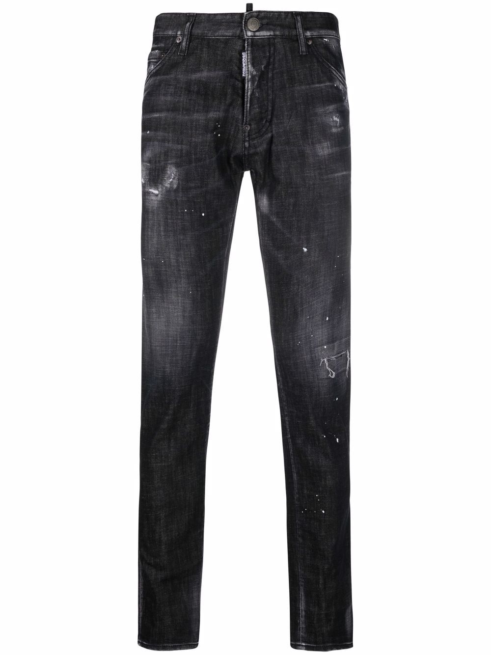 DSQUARED2 distressed straight-leg jeans - Black von DSQUARED2