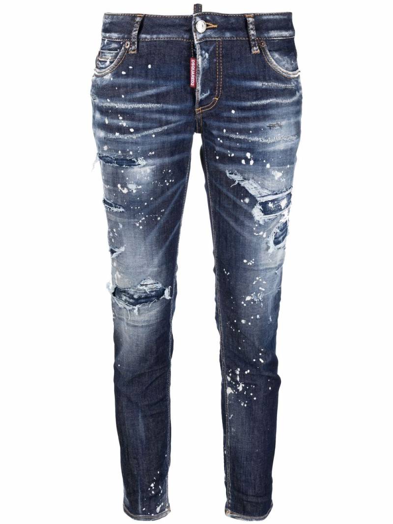 DSQUARED2 distressed straight-leg jeans - Blue von DSQUARED2