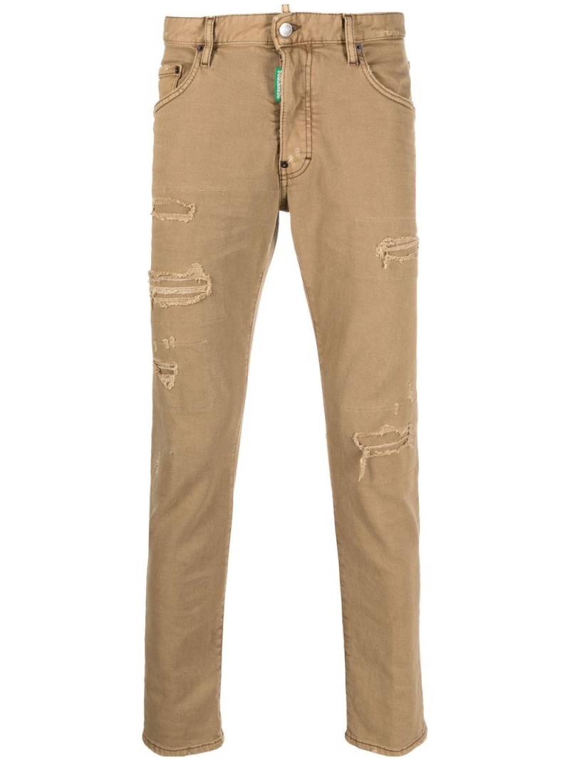 DSQUARED2 distressed straight-leg jeans - Neutrals von DSQUARED2