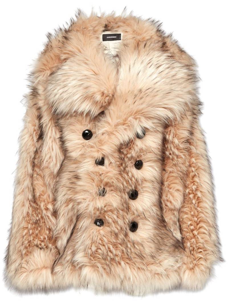 DSQUARED2 double-breasted faux-fur coat - Neutrals von DSQUARED2