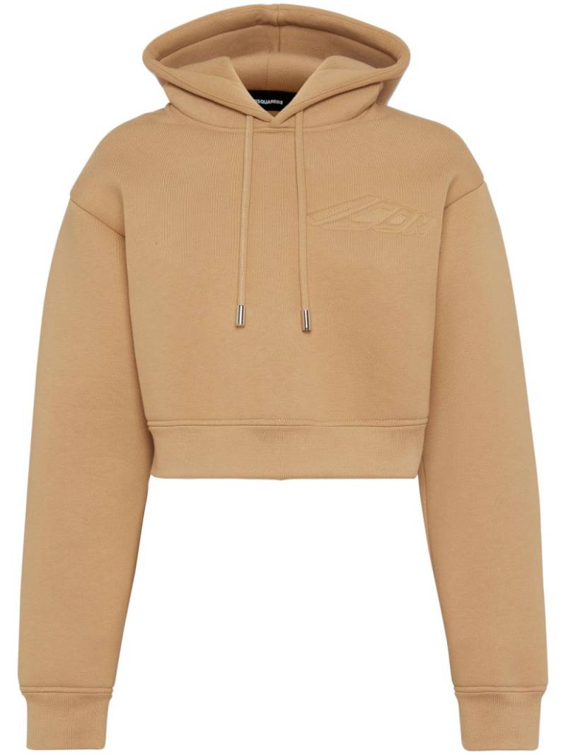 DSQUARED2 drop-shoulder cotton hoodie - Neutrals von DSQUARED2