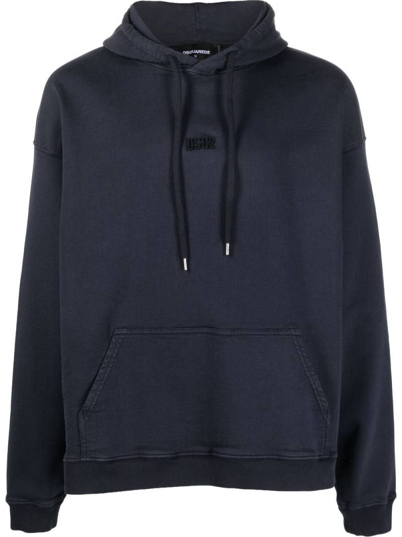 DSQUARED2 embroidered-logo hoodie - Blue von DSQUARED2