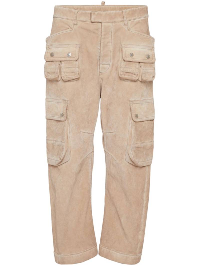 DSQUARED2 faded-effect multi-pocket cargo trousers - Neutrals von DSQUARED2