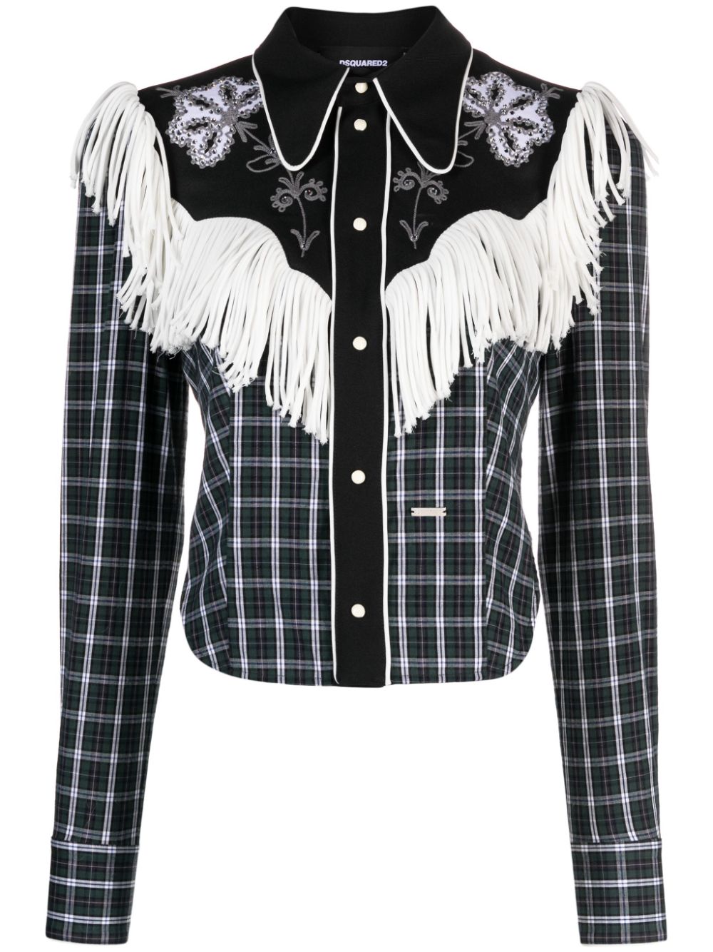 DSQUARED2 fringed western shirt - Green von DSQUARED2