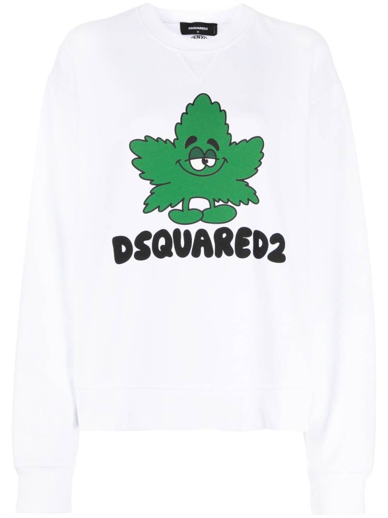 DSQUARED2 graphic-print cotton sweatshirt - White von DSQUARED2