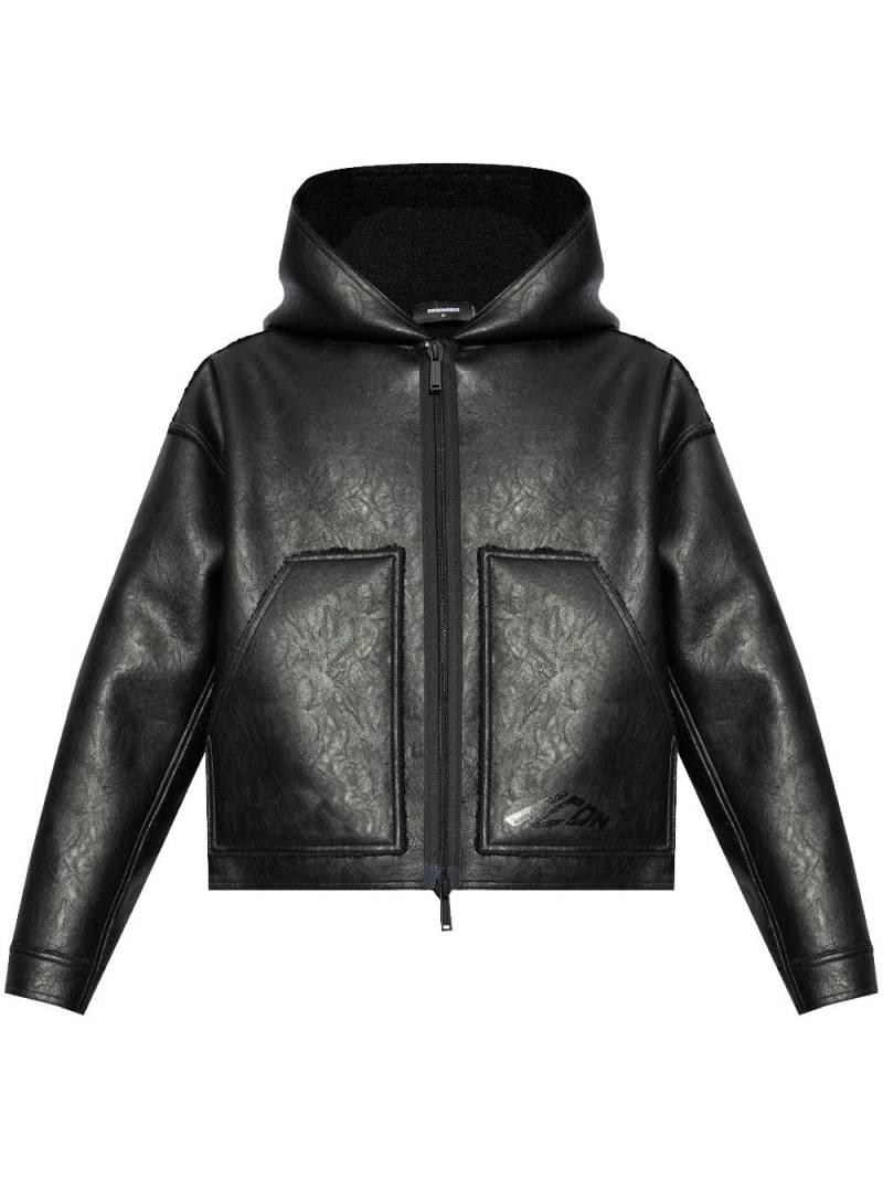 DSQUARED2 hooded faux-leather jacket - Black von DSQUARED2