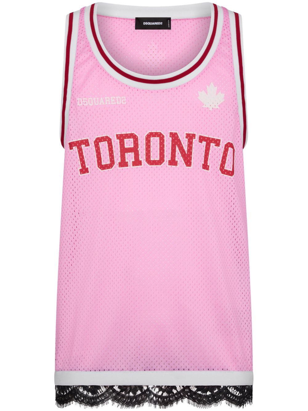 DSQUARED2 lace-trim jersey tank top - Pink von DSQUARED2