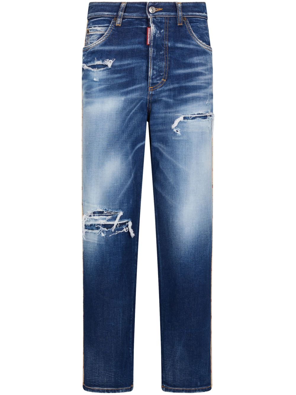 DSQUARED2 lace-up distressed jeans - Blue von DSQUARED2