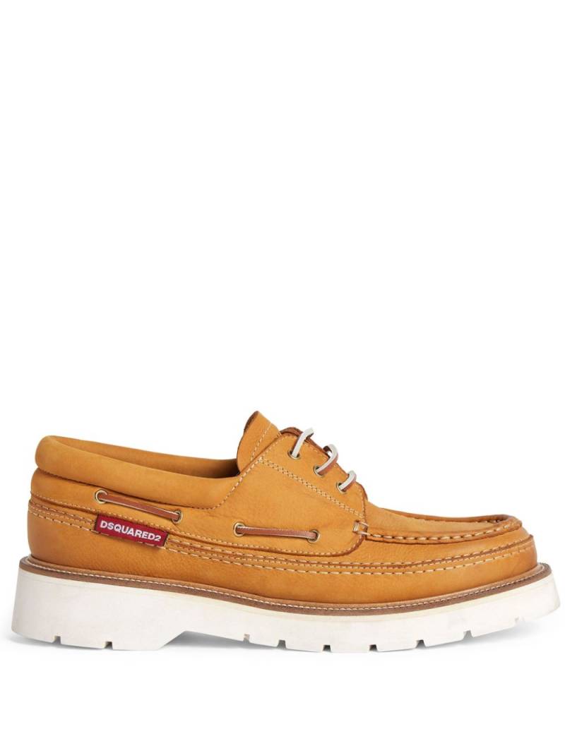 DSQUARED2 lace-up leather boat shoes - Neutrals von DSQUARED2