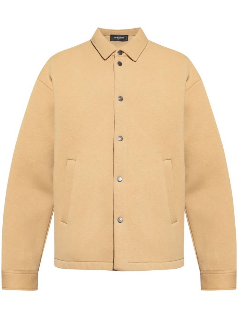 DSQUARED2 logo-embossed cotton shirt jacket - Neutrals von DSQUARED2