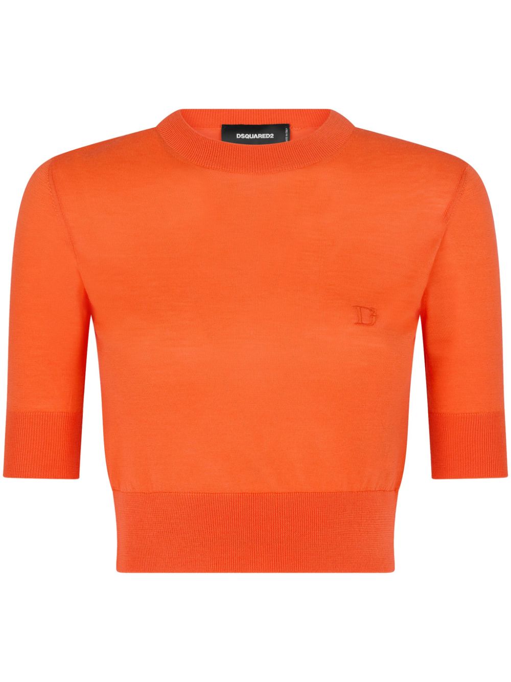 DSQUARED2 logo-embroidered cropped jumper - Orange von DSQUARED2