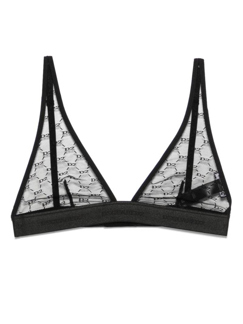 DSQUARED2 logo-lace triangle bra - Black von DSQUARED2