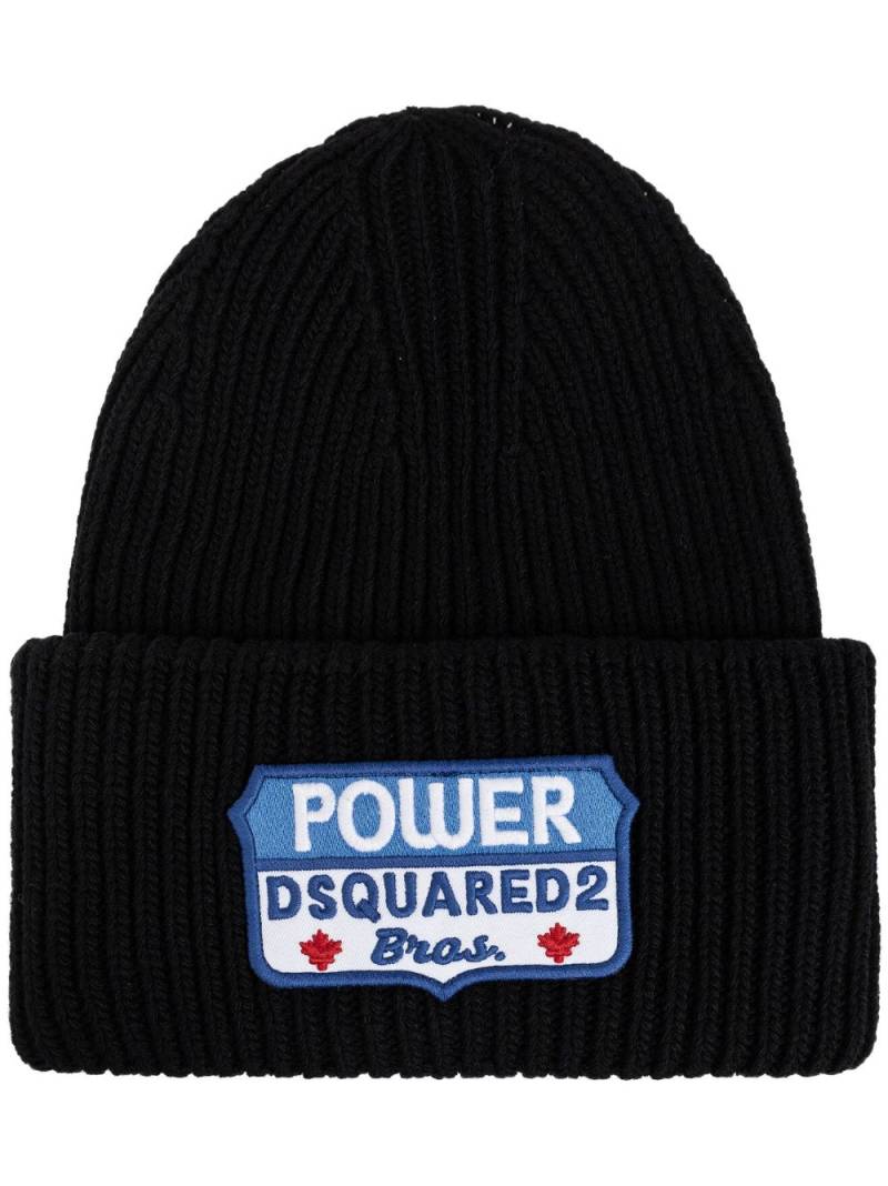 DSQUARED2 logo-patch beanie - Black von DSQUARED2