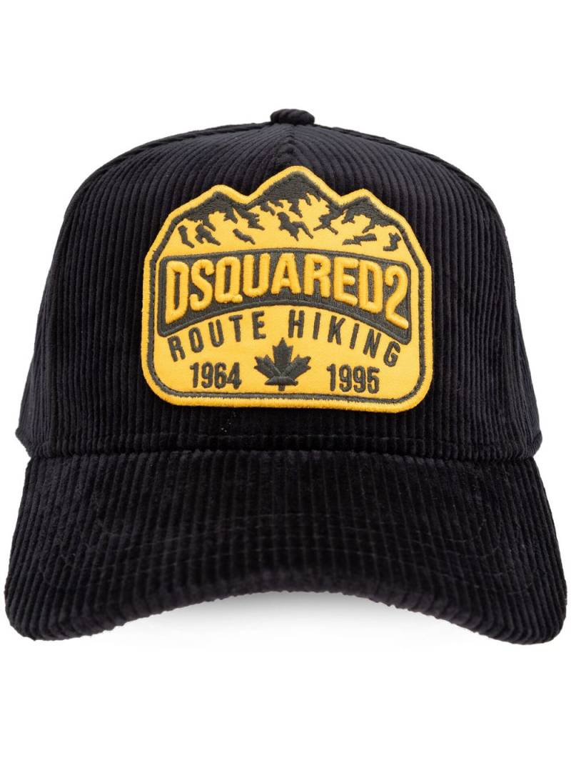 DSQUARED2 logo-patch cotton baseball cap - Black von DSQUARED2