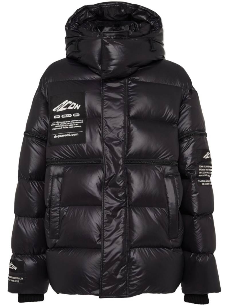 DSQUARED2 logo-patch padded jacket - Black von DSQUARED2