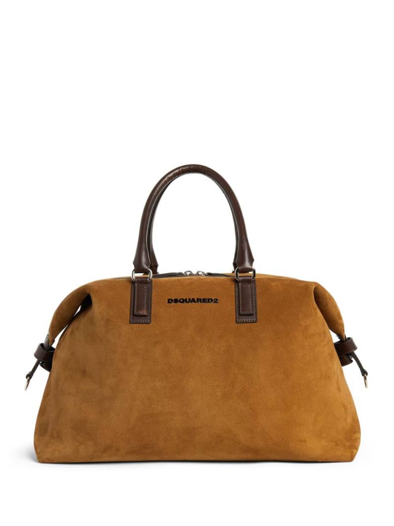 DSQUARED2 logo-plaque two-tone duffle bag - Brown von DSQUARED2