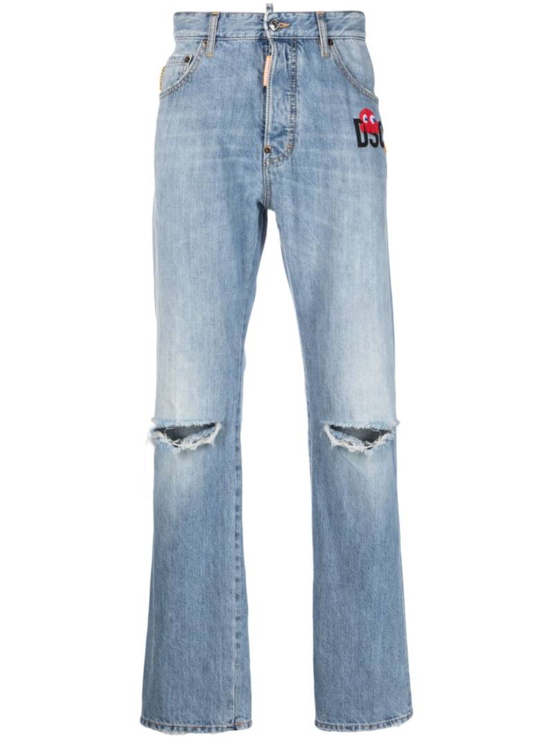 DSQUARED2 logo-print bootcut jeans - Blue von DSQUARED2