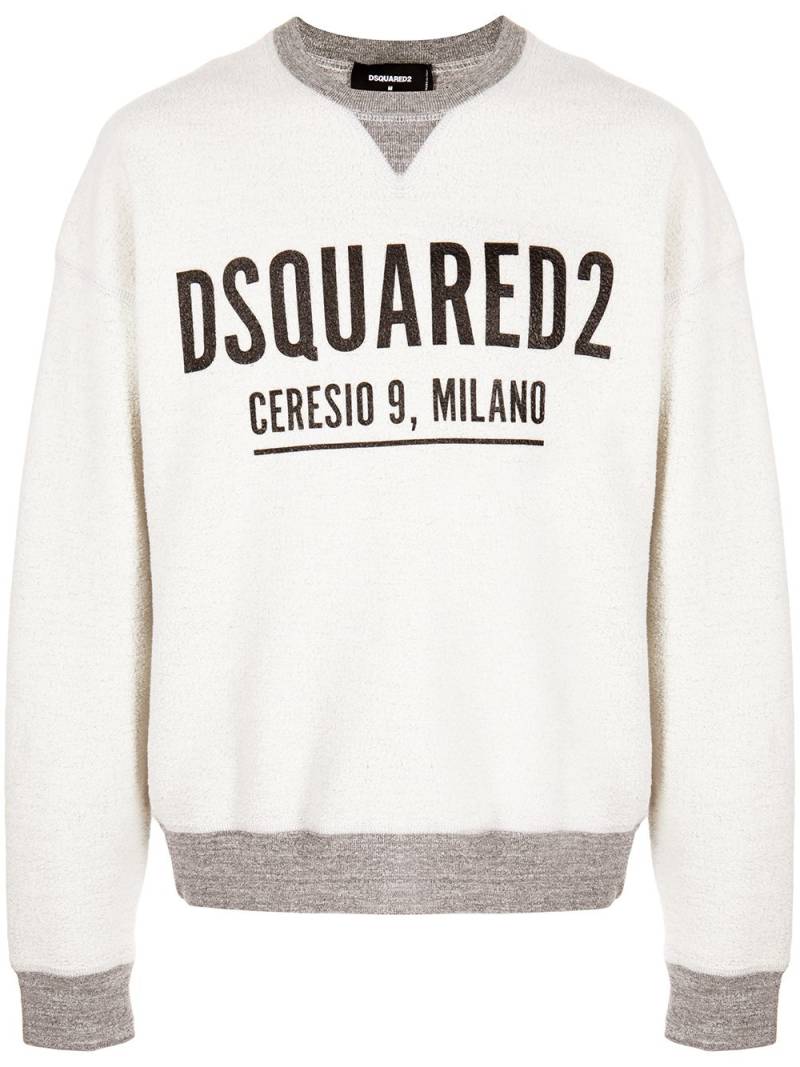 DSQUARED2 logo-print contrast-trimmed sweatshirt - Grey von DSQUARED2