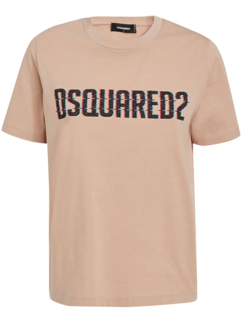 DSQUARED2 logo-print cotton T-shirt - Neutrals von DSQUARED2