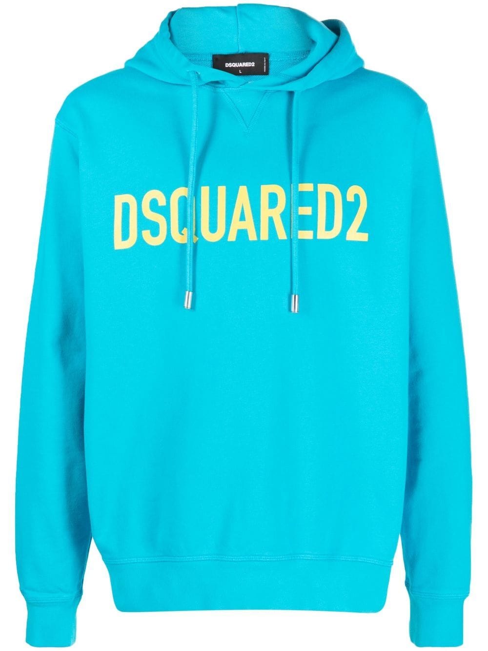 DSQUARED2 logo-print cotton hoodie - Blue von DSQUARED2