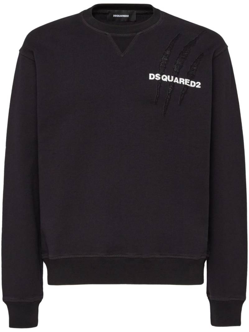 DSQUARED2 logo-print cotton sweatshirt - Black von DSQUARED2