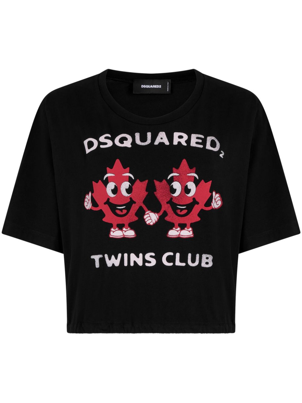 DSQUARED2 logo-print cropped T-shirt - Black von DSQUARED2