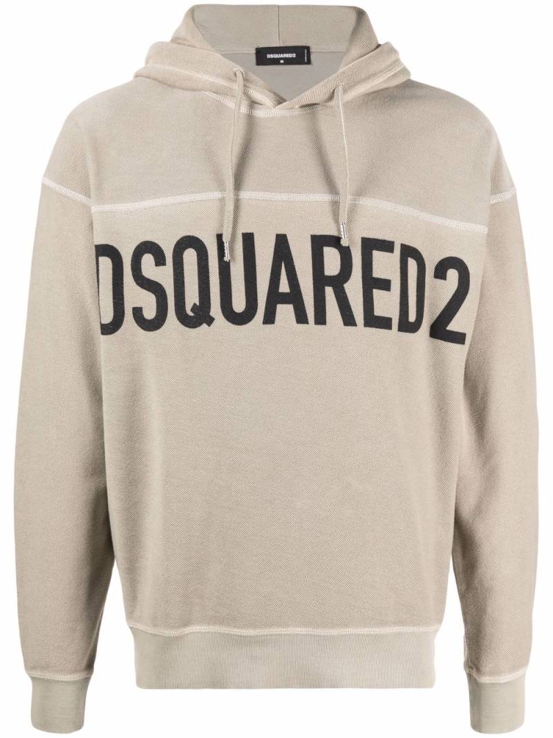 DSQUARED2 logo-print hoodie - Neutrals von DSQUARED2