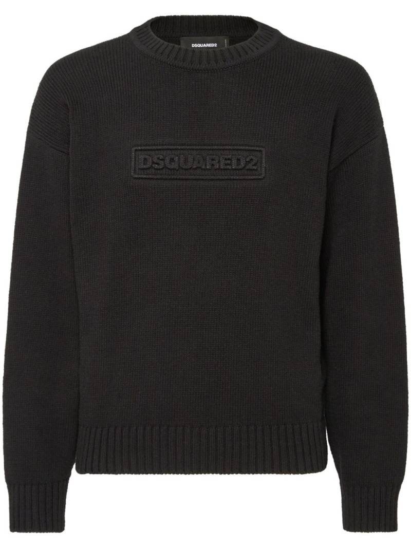 DSQUARED2 logo-print knitted jumper - Black von DSQUARED2