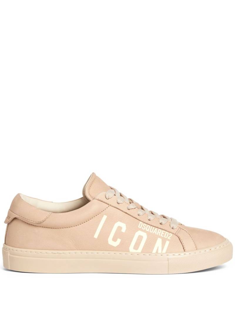 DSQUARED2 logo-print leather sneakers - Neutrals von DSQUARED2