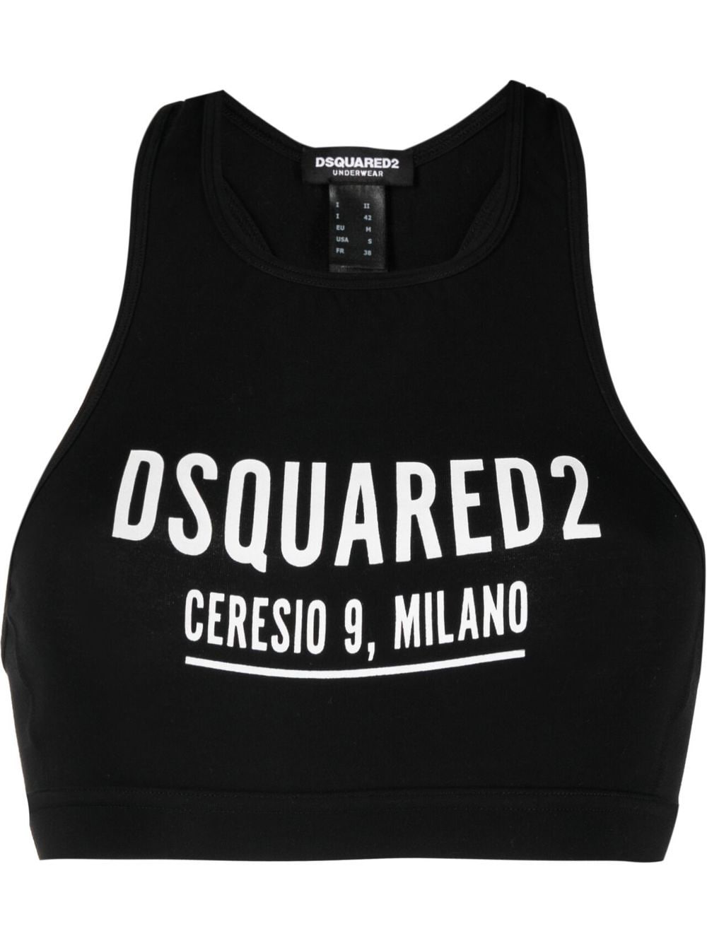 DSQUARED2 logo-print sports bra - Black von DSQUARED2