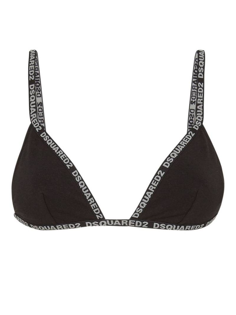 DSQUARED2 logo-trim triangle-cup bra - Black von DSQUARED2