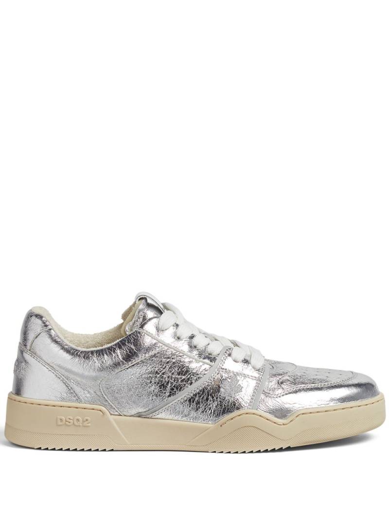 DSQUARED2 metallic leather sneakers - Silver von DSQUARED2