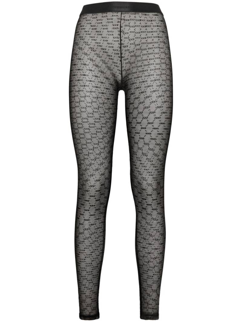 DSQUARED2 monogram high-waisted tights - Black von DSQUARED2