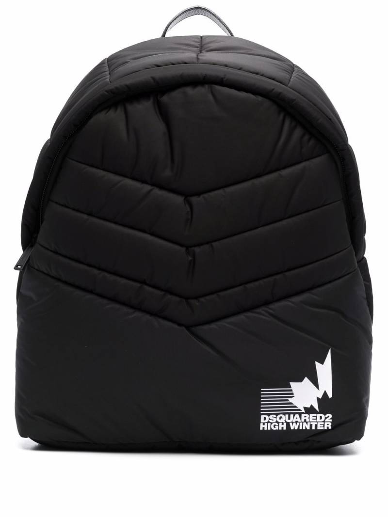 DSQUARED2 padded logo-print backpack - Black von DSQUARED2