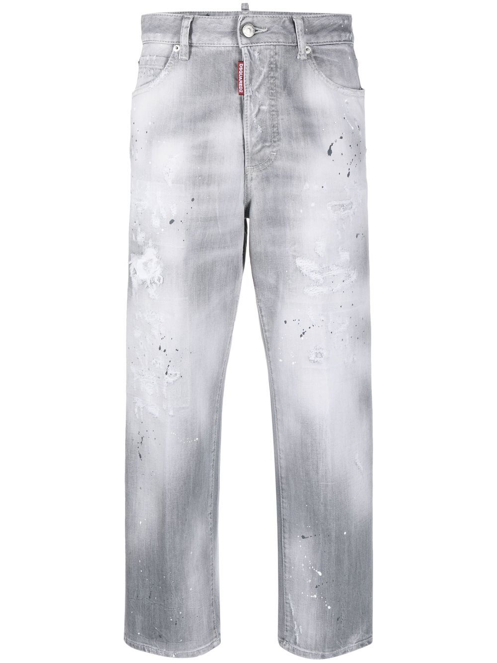 DSQUARED2 paint-splatter cropped jeans - Grey von DSQUARED2