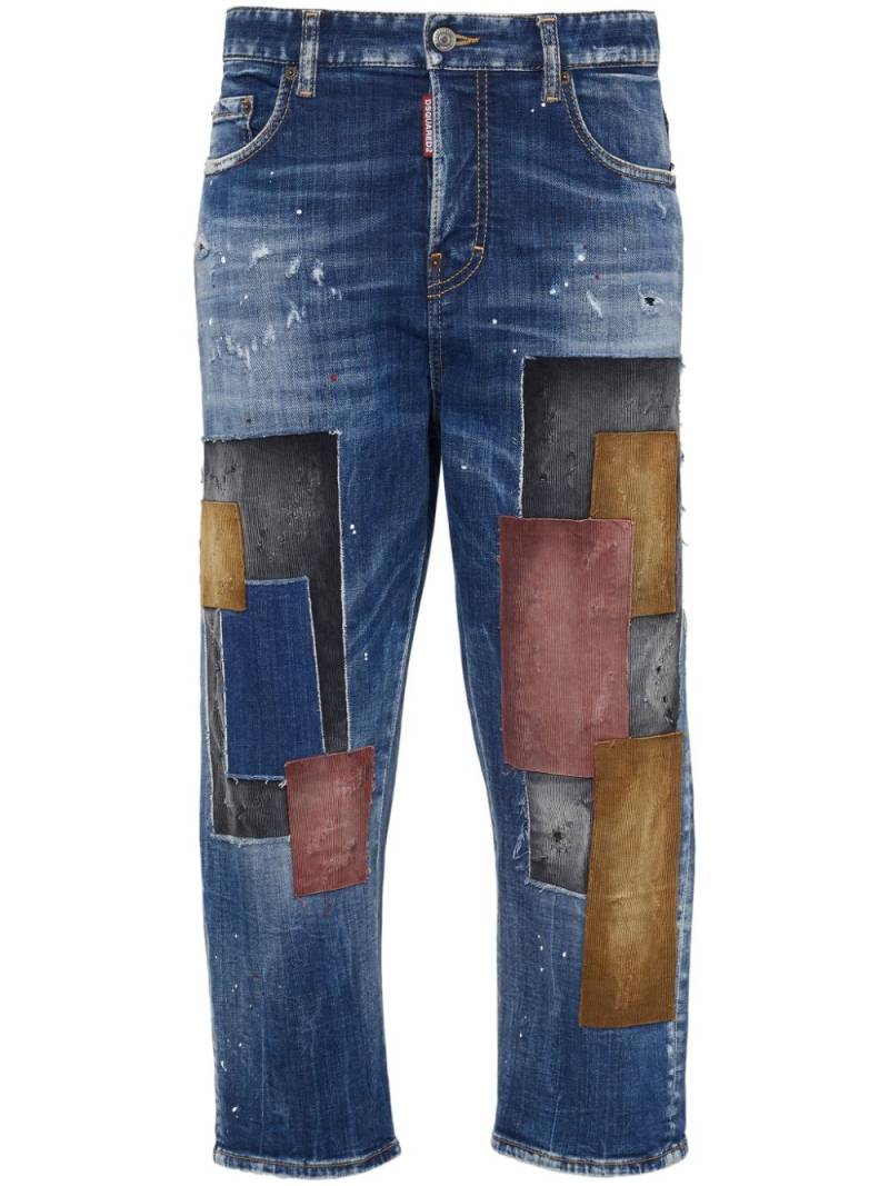 DSQUARED2 patch-detail straight-leg jeans - Blue von DSQUARED2