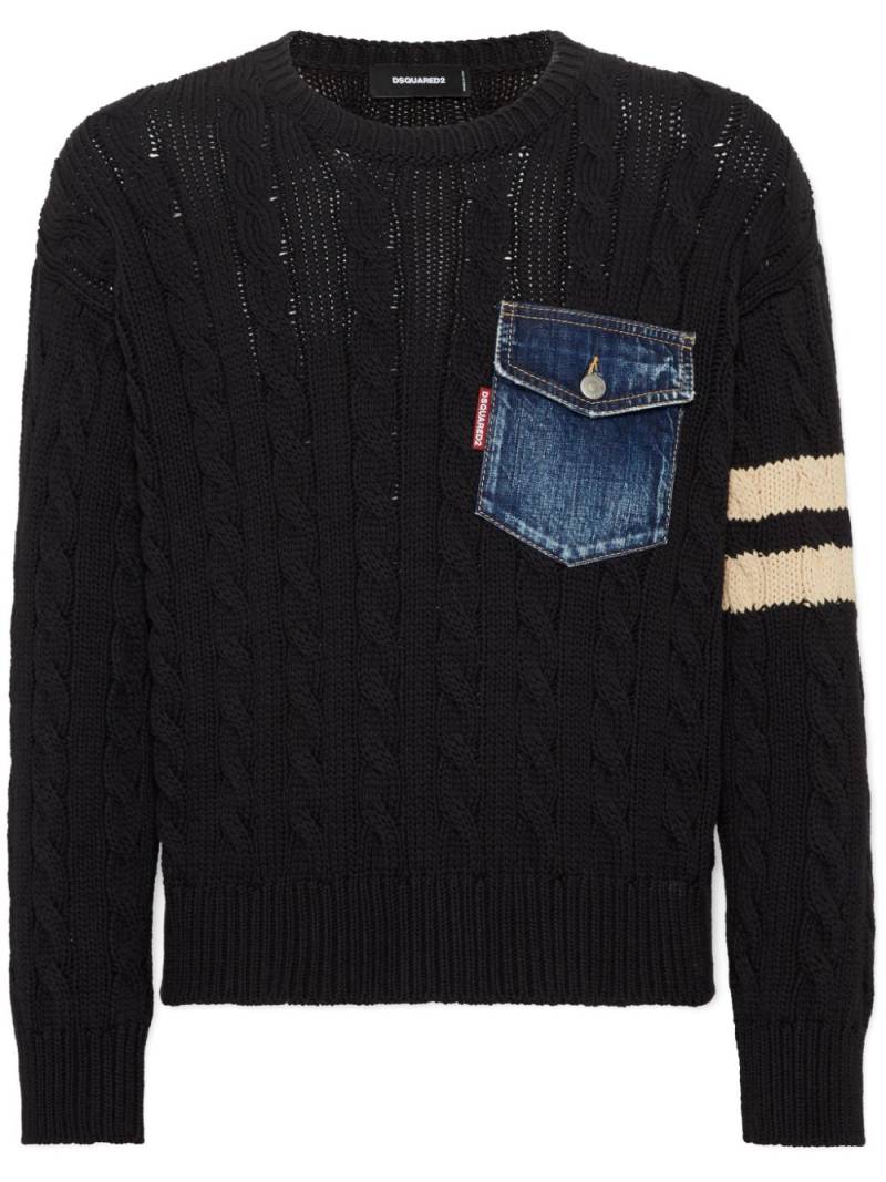 DSQUARED2 pocket cable-knit jumper - Black von DSQUARED2