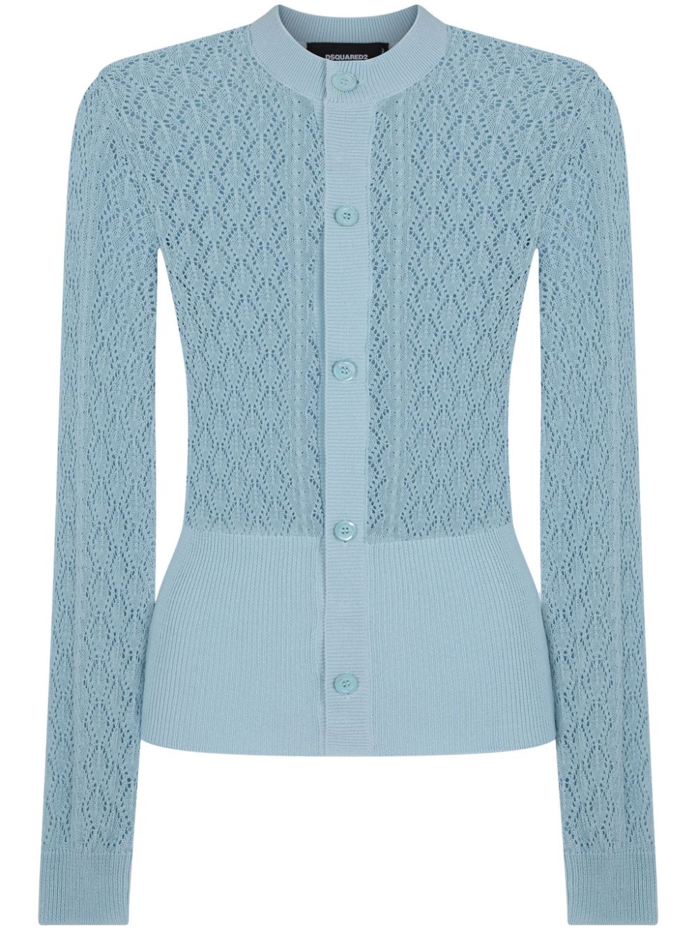 DSQUARED2 pointelle-knit cotton cardigan - Blue von DSQUARED2