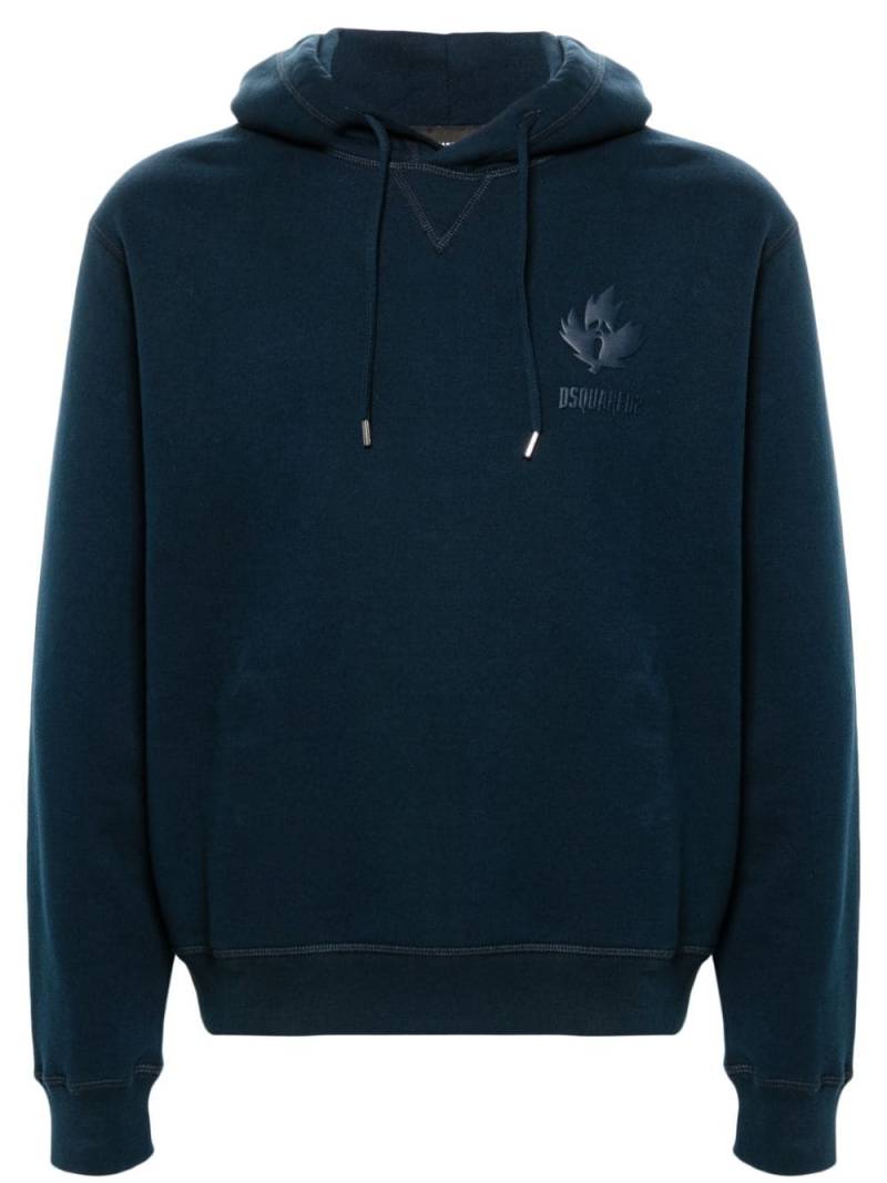 DSQUARED2 raised-logo cotton hoodie - Blue von DSQUARED2